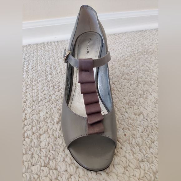 Gray Tahari Open Toe Heels - Picture 2 of 10